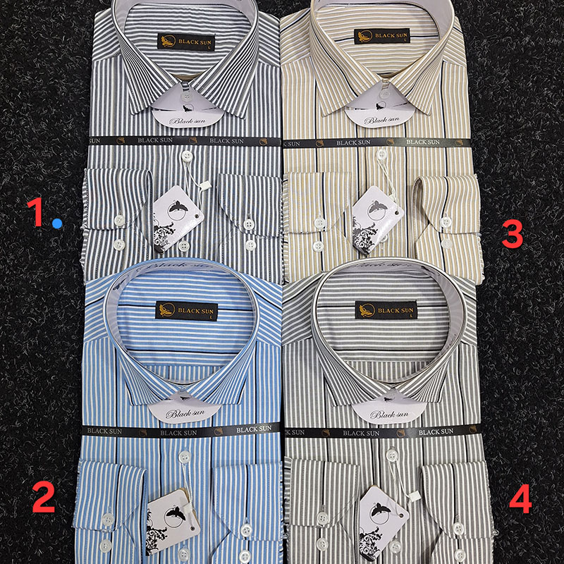 پیراهن مردانه راه‌راه بلک سان کد BS64 – چهار رنگ مختلف